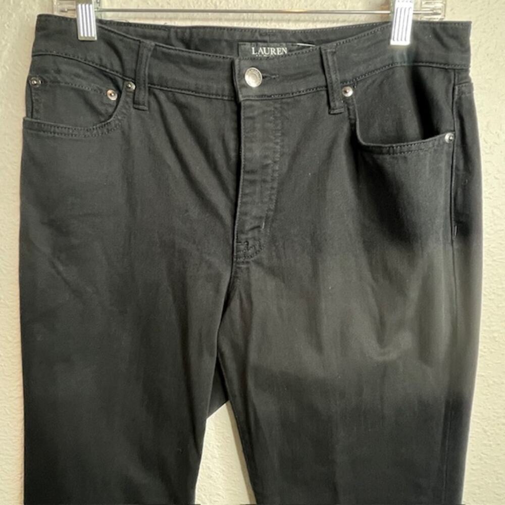 Lauren Ralph Lauren Black Straight Leg Jeans Size 10 Mid Rise - Picture 5 of 11